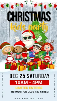 Christmas kids party, meet with santa Instagram Story template