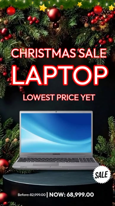 Christmas Laptop Sale Template | PosterMyWall