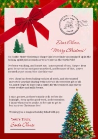 Christmas letter from Santa Design Template A4