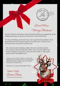 Christmas letter from Santa Design Template A4