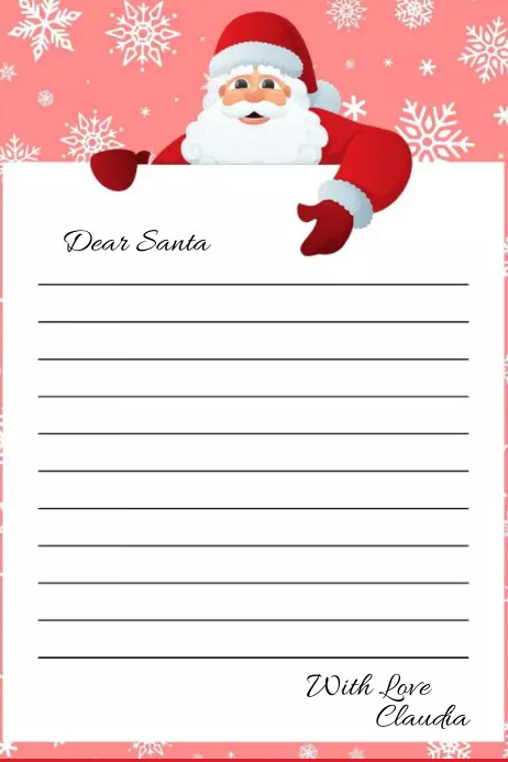 Christmas letter to Santa Poster template