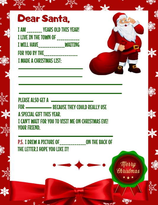 Modello La Lettera di Natale alla Brochure Del Volantino di ...