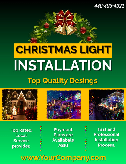 Christmas Light Installation Flyer Tempalte Template | PosterMyWall