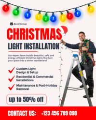 Christmas Light Installation Poster Template – Holiday Home Decoration Services Instagram Portrait