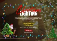 Christmas Lighting Ad Template Postcard