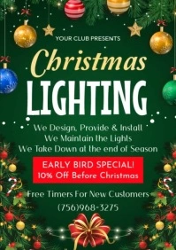 Christmas Lighting A5 template