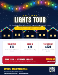 Paars Holiday Lights Tour Pamflet Template