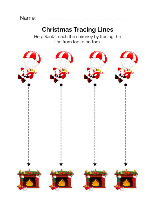 Copy of Christmas Line Tracing Worksheet for Kinderga | PosterMyWall