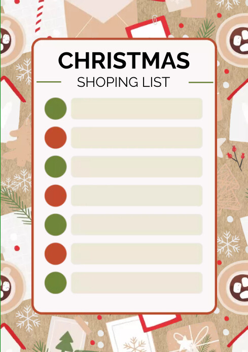 Christmas List Template PosterMyWall