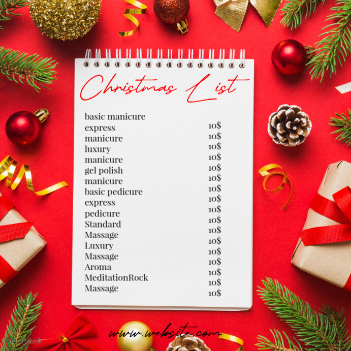 christmas list Instagram Post template