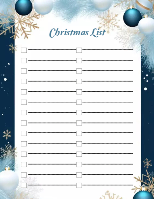 Copy of Christmas List Template | PosterMyWall