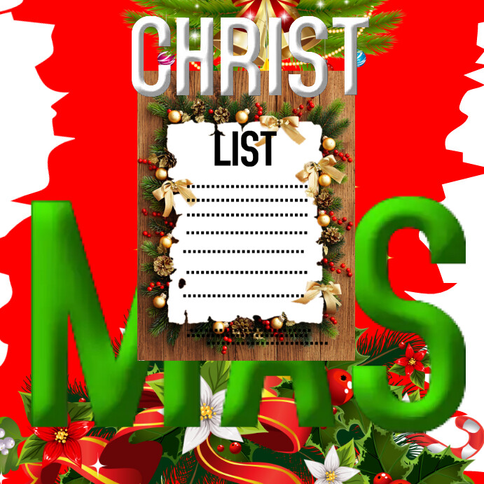 Plantilla de christmas list template | PosterMyWall