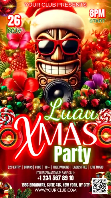 Christmas Luau Hawaiian Template | PosterMyWall