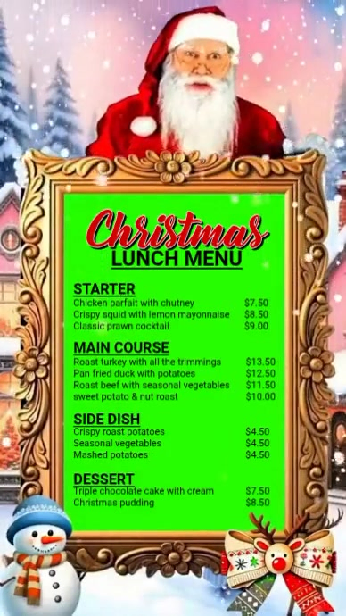 Christmas Lunch Menu Template | PosterMyWall