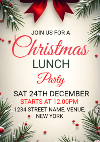 christmas lunch party poster A1 template
