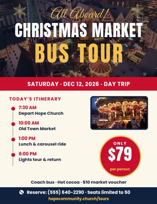 Christmas Market Bus Tour Day Trip Template | PosterMyWall