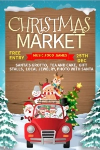 Christmas market Póster template