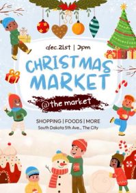 White Christmas Market A4 Template