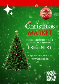 Christmas market flyer A3 template