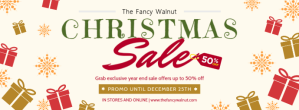 白色 Christmas Sale Copertina Facebook Template