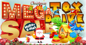 Christmas Mega Sale Toy Drive delt Facebook-billede template