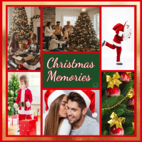 Cozy & Traditional Christmas Family Holiday Sentiment Photo Grid Memories Collage Square (1:1) template