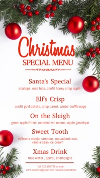 christmas menu, christmas, menu 数字显示屏 (9:16) template
