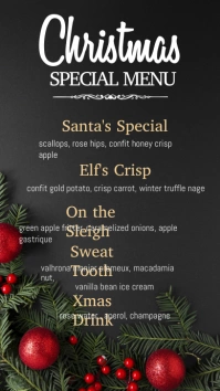 christmas menu, christmas, menu Umbukiso Wedijithali (9:16) template