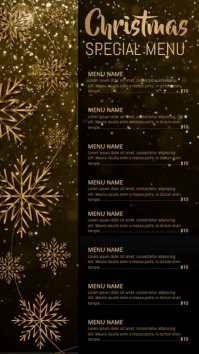 christmas menu, christmas, menu Affichage numérique (9:16) template