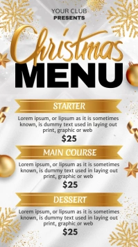 christmas menu, menu, new year menu 数字显示屏 (9:16) template