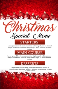 Christmas menu, Menu (1) Demi-page de format Wide template