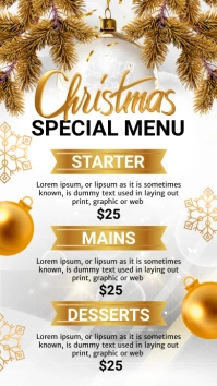 christmas menu, new year menu, menu 数字显示屏 (9:16) template