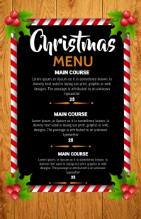 Christmas menu,Christmas Half Page Wide template