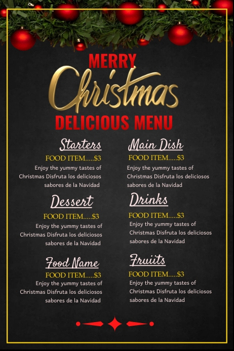 Christmas menu (2) โปสเตอร์ template