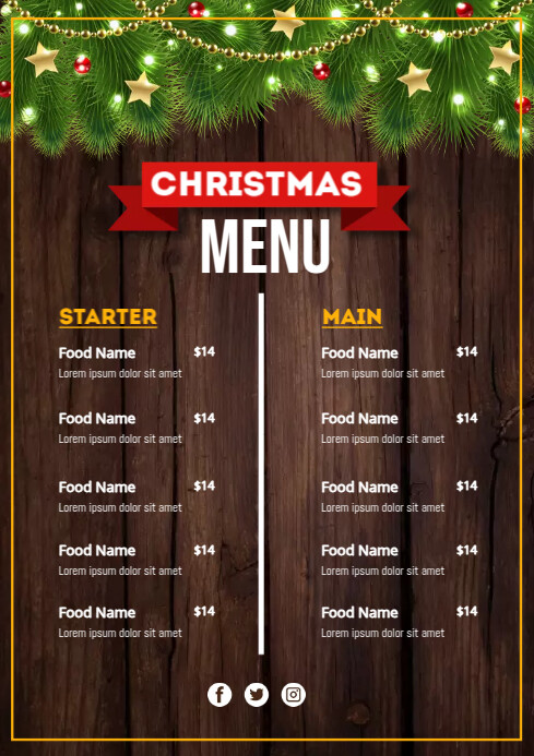 Copy of Christmas Menu Ads | PosterMyWall