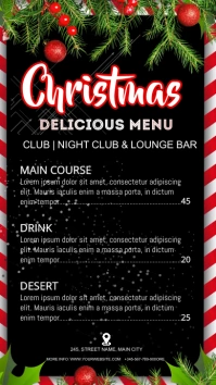 Christmas Menu Card Instagram Story template