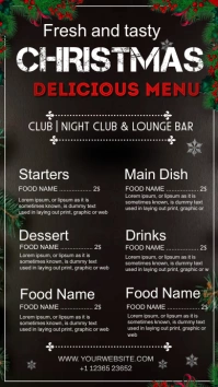 christmas menu card Instagram Story template