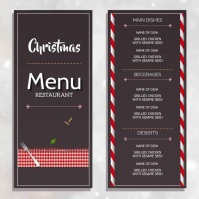christmas menu card โพสต์บน Instagram template