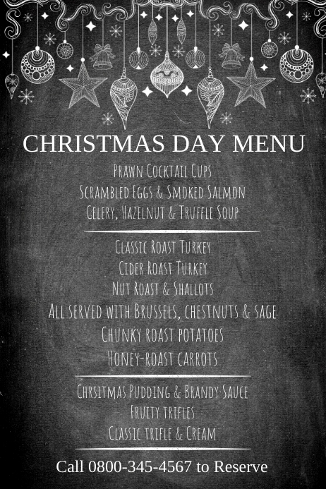 Christmas Menu Affiche template