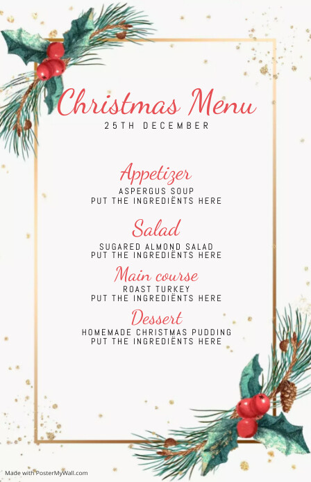 Copy of christmas menu fancy tamplate Copy of Christmas Menu Fancy Tamplate | PosterMyWall