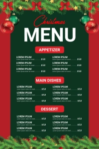 Christmas menu Pinterest-Grafik template
