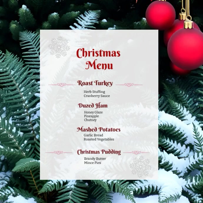 Christmas Menu Instagram Post template