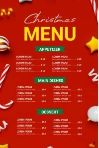 Christmas menu Pinterest-grafik template