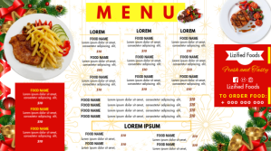Christmas Menu Digitale display (16:9) template