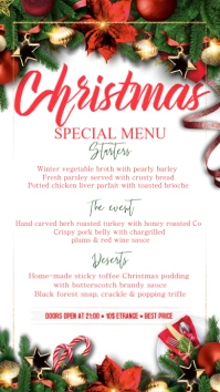 Christmas Menu 数字显示屏 (9:16) template