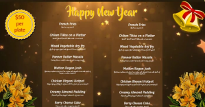 Brown New Year Celebration Menu Facebook-annonce Template