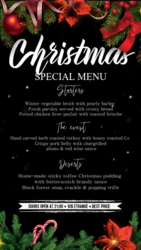 Christmas Menu Digitalt display (9:16) template