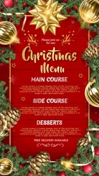 Christmas menu 数字显示屏 (9:16) template