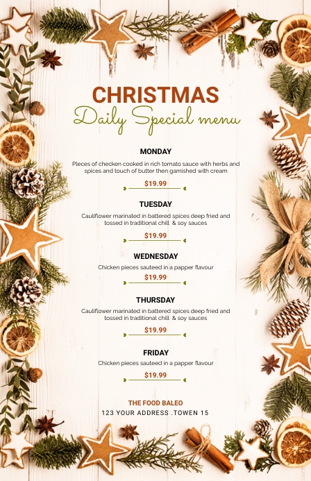 Christmas Menu Template | PosterMyWall