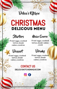 christmas menu Half Page Wide template